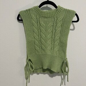 HYFVE Sage Green Cable Knit Tank Top